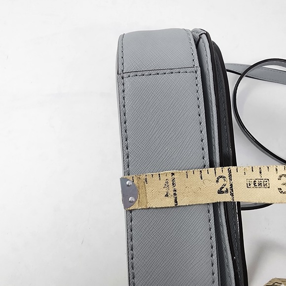 Kate Spade Lauren Way‎ Carsen Saffiano Leather Crossbody Shoulder Bag Gray Small - Picture 9 of 16
